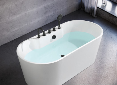 Zeitgenössisch Wanne Acryl Badewanne Badezimmer Weiß Standbadewanne