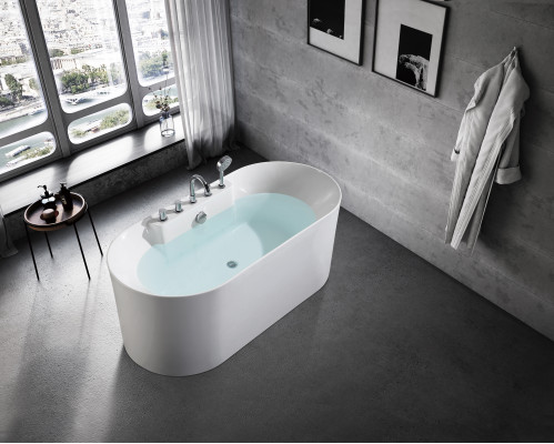 Standbadewanne Badezimmer Acryl Badewanne Wanne Weiß Zeitgenössisch