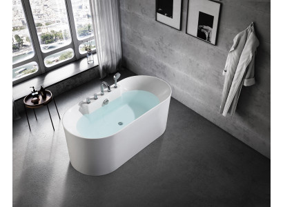 Standbadewanne Badezimmer Acryl Badewanne Wanne Weiß Zeitgenössisch