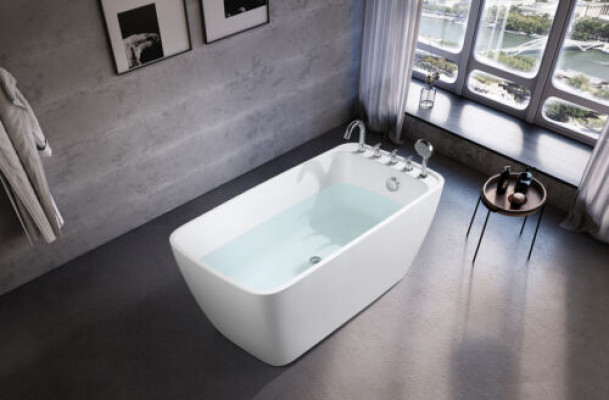 Wanne Badezimmer Acryl Badewanne Weiß Standbadewanne Zeitgenössisch