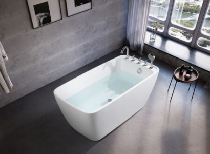 Wanne Badezimmer Acryl Badewanne Weiß Standbadewanne Zeitgenössisch