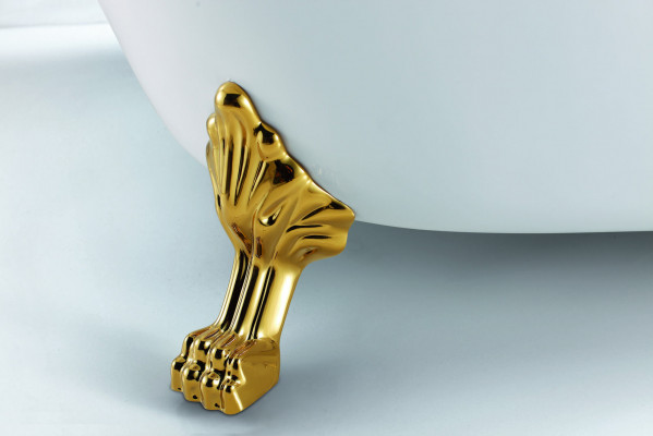Wanne Standbadewanne Freistehende Badewanne Modern Gold Weiß Oval