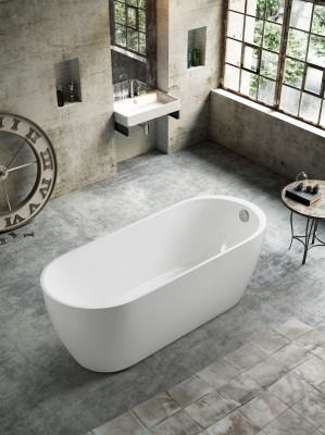 Wanne Badezimmer Acryl Badewanne Weiß Standbadewanne Zeitgenössisch