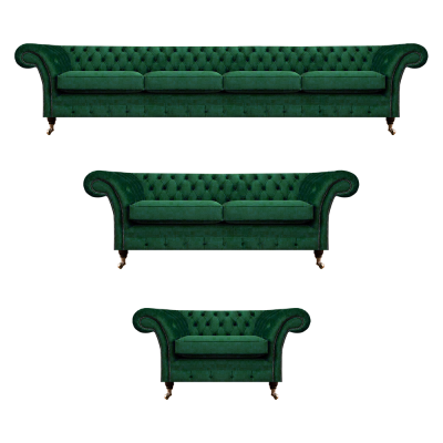 Polstermöbel Grün Sofas Chesterfield Sessel Wohnzimmer 4+2+1 Sofagarnitur