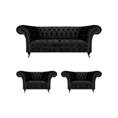 Wohnzimmer Sofa Set Chesterfield Einrichtung Luxus Komplett 2x Sessel
