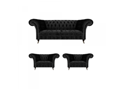 Wohnzimmer Sofa Set Chesterfield Einrichtung Luxus Komplett 2x Sessel