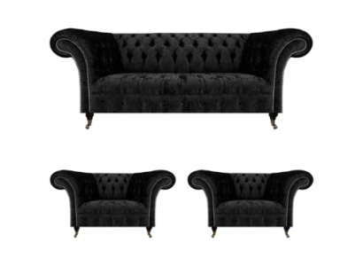 Wohnzimmer Sofa Set Chesterfield Einrichtung Luxus Komplett 2x Sessel