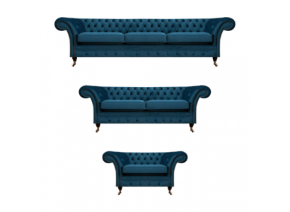 Designer Chesterfield Sofagarnitur Sofas Couch Polster Set Wohnzimmer 3+2+1
