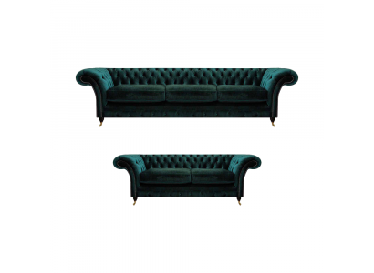 Komplett Möbel Wohnzimmer Sofas 3+2 Sofagarnitur Couchen Chesterfield