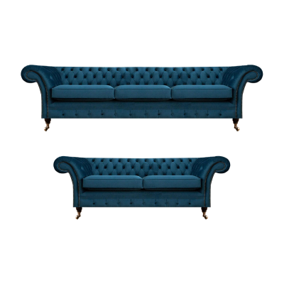 Sofagarnitur Chesterfield Textilsofa Sofas Couch Polster Sessel Wohnzimmer