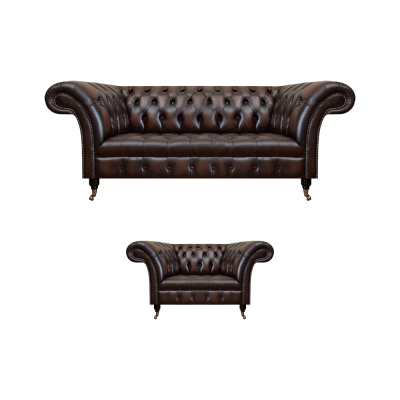 Wohnzimmer Set 2tlg Dreisitzer Sofa Couch Chesterfield Sessel Neu Polstermöbel