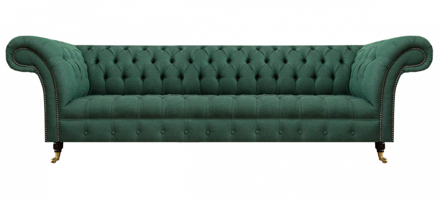 Polstermöbel Luxus Viersitzer Sofa Couch Grün Wohnzimmer Chesterfield