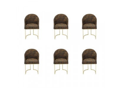 Modern Esszimmer stühle Wohnzimmer luxuriöse Mehrfarbig 6x Stühle Metall neu
