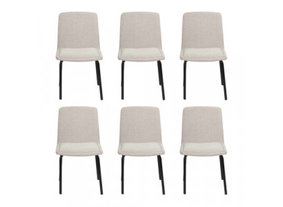 Garnitur Metall Lehn Polster Weiß Stühle Esszimmer Textil Set 6x Sessel Stuhl