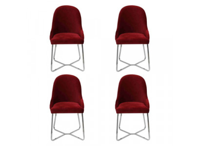 Modern Stühle Luxus Esszimmer Einrichtung Rot 4x Stühle Möbel Esszimmerstuhl