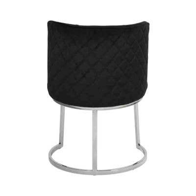 Schwarzer Designer 4x Stühle mit Edelstahlfüßen Moderne Esszimmerstühle