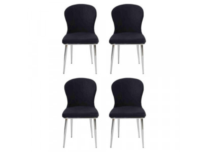 Gruppe Set 4x Sessel Stuhl Design Stoff Polster Stühle Esszimmer Textil