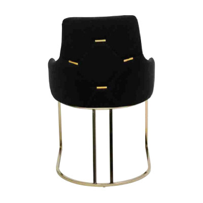 Designer Schwarze 4x Metallstühle Luxuriöse Edelstahl Polster Möbel