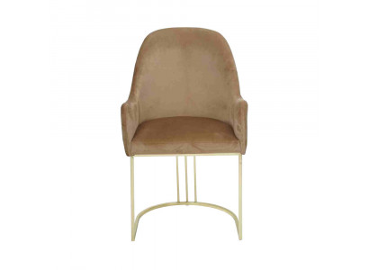 Goldener Edelstahlstuhl Moderner Polster Einsitzer Designer 1x Lehnstuhl