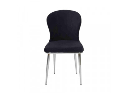 Schwarzer Edelstahlstuhl Designer Küchenmöbel Luxus Polster Lehnstühle