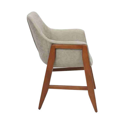 Esszimmerstuhl Stuhl Küchenstuhl Lehnstuhl Holz Stoff Modern Grau Stuhl