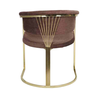 Modernes Esszimmer Stuhl Designer Luxus Edelstahl Elemente Textil Neu