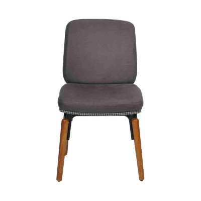 Grauer Esszimmer Stuhl Moderner Holzstuhl Designer Polster Sitz Möbel