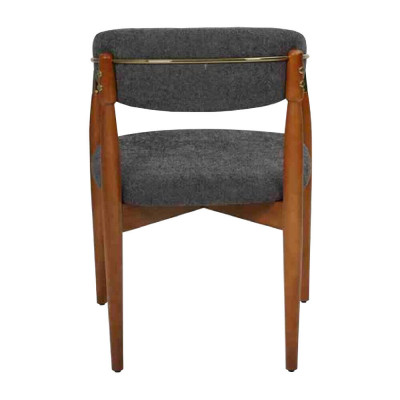 Esszimmerstuhl Grau Stuhl mit Armlehnen Polster Einrichtung Luxus Möbel