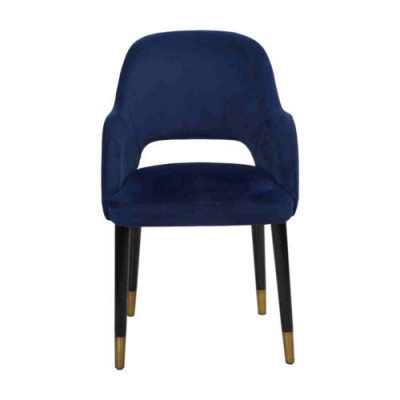 Blauer Polster Esszimmerstuhl Moderne Küchenmöbel Designer Holzgestell