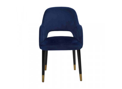 Blauer Polster Esszimmerstuhl Moderne Küchenmöbel Designer Holzgestell