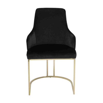 Moderner Schwarzer Textilstuhl Esszimmer Metall Einsitzer Designer Möbel