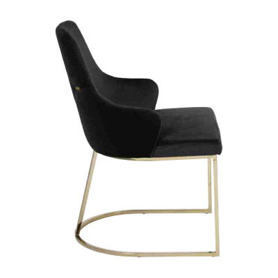 Moderner Schwarzer Textilstuhl Esszimmer Metall Einsitzer Designer Möbel