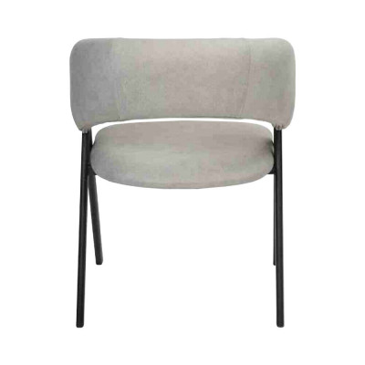 Hellgrauer Esszimmerstuhl Designer Polstersitzer Metallgestell Einsitzer