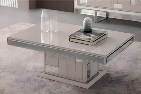 Luxus Wohnwand TV Ständer Wandpanel Couchtisch RTV Lowboard 3tlg Weiß