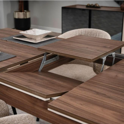 Essgruppe Holz Essecke Esszimmer Esstisch Stühle Set 7tlg Braun Tisch
