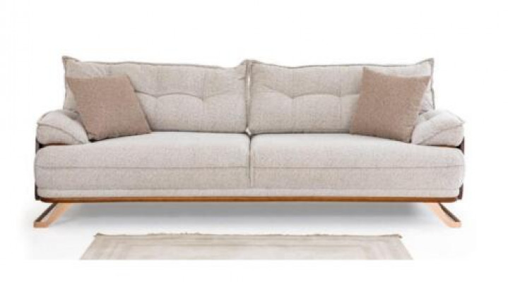 Dreisitzer Sofa 3 Sitzer Couch Polstersofa Stoffsofa Beige Moderne