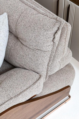 Dreisitzer Sofa 3 Sitzer Couch Polstersofa Stoffsofa Beige Moderne