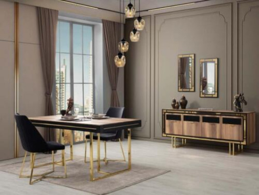 Esszimmermöbel Esstisch Braun 2tlg Anrichte Esszimmertisch Holz Tisch