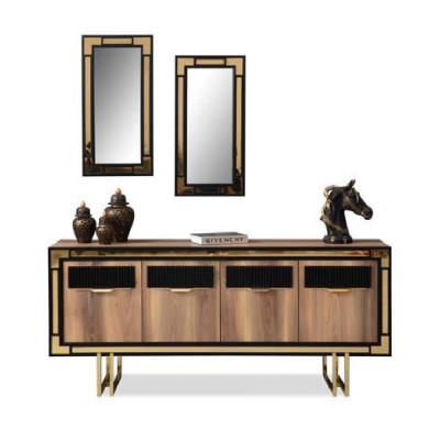 Esszimmermöbel Esstisch Braun 2tlg Anrichte Esszimmertisch Holz Tisch