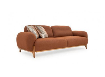 Moderner Brauner Polster Dreisitzer Hochwertige Wohnzimmer Edle Couchen