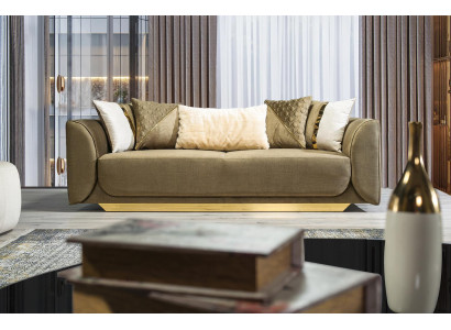 Designer Sofa 3-Sitzer grün Stoffsofa Sofapolster Sofas Textilien Couch