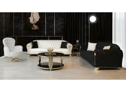 Luxus Chesterfield Sofagarnitur 3+3+1 Couch Sofa Polster Möbel Garnituren