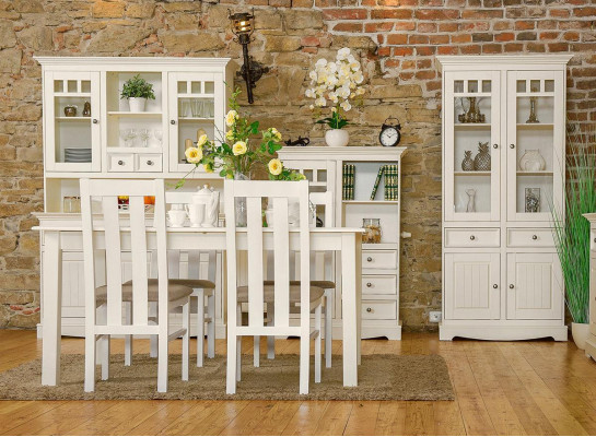 Landhaus Schrank Vitrine Kommoden XL Regal Loft Vitrine Kommodenschrank Möbel