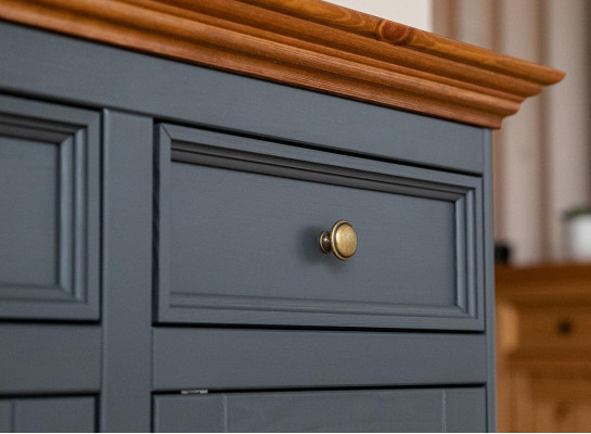 Wohnwand Holz Kommode + RTV Sideboard Italienische Landhaus Möbel 3tlg. Set Neu