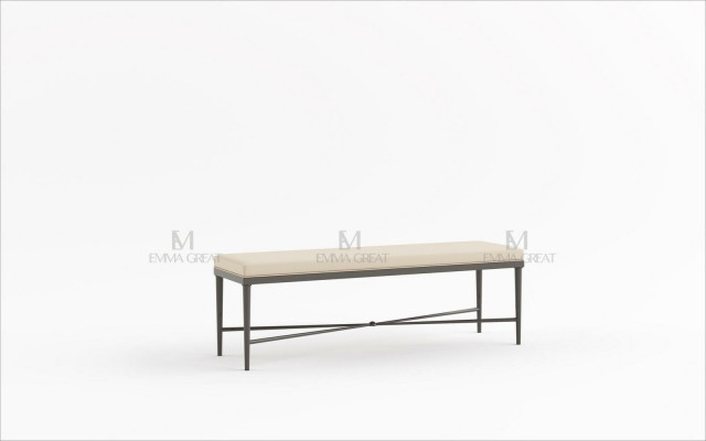 Sitz Polster Bank Polster Hocker Bank Textil Edelstahl Stil Designer Fußhocker