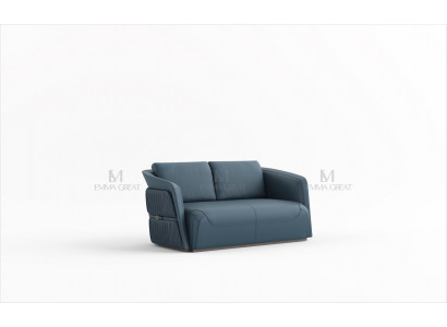 Zweisitzer Design Sofa 2 Sitzer Couch Polster Garnitur Sofas Couch Blau Luxus