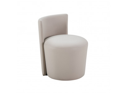 Sessel Leder Fußhocker Hocker Luxus Modern Design Möbel Beige Wohnzimmer Leder