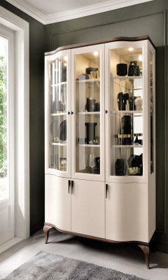 Wohnzimmer Möbel Set - Kommode Barschrank Vitrine 3tlg. Set Desing