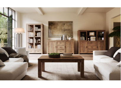 Wohnzimmermöbel Set Designer Wohnzimmer Bücherschrank Kommode Vitrine 3tlg. Neu