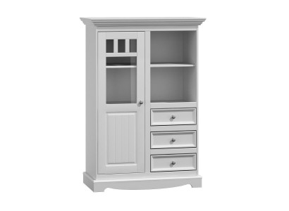 Anrichte Landhaus Stil Wohnzimmer Wand Regale Holz Regal Bücherschrank Schrank